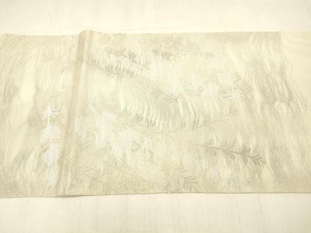 平和屋着物＊夏物 太鼓柄 本袋帯 草葉文 銀糸 正絹 逸品 DABB3451cm