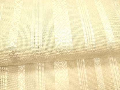 平和屋着物＊夏物 本場筑前博多織 八寸名古屋帯 紗献上 肌色 正絹 逸品 DABB3453cm