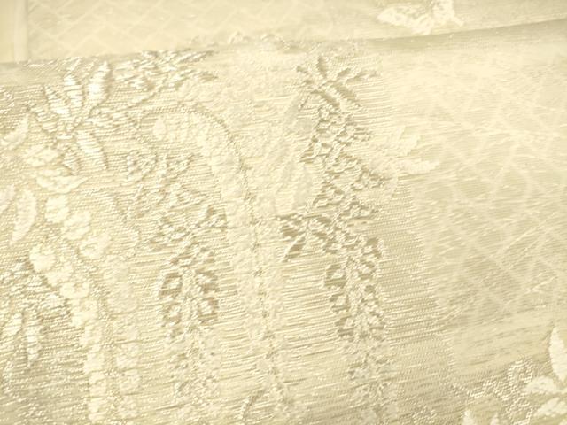 平和屋着物＊夏物 六通柄袋帯 唐織 舞蝶藤花房 銀糸 金銀糸 正絹 逸品 DABB3456cm