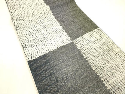 平和屋着物▽六通柄袋帯 スリーシーズン 春夏秋 櫛織 抽象文様 正絹 逸品 DABB3460cm