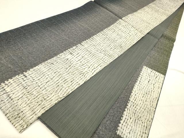 平和屋着物▽六通柄袋帯 スリーシーズン 春夏秋 櫛織 抽象文様 正絹 逸品 DABB3460cm