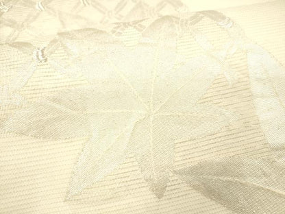 平和屋着物＊夏物 六通柄袋帯 籬舞葉文 銀糸 正絹 逸品 DABB3463cm