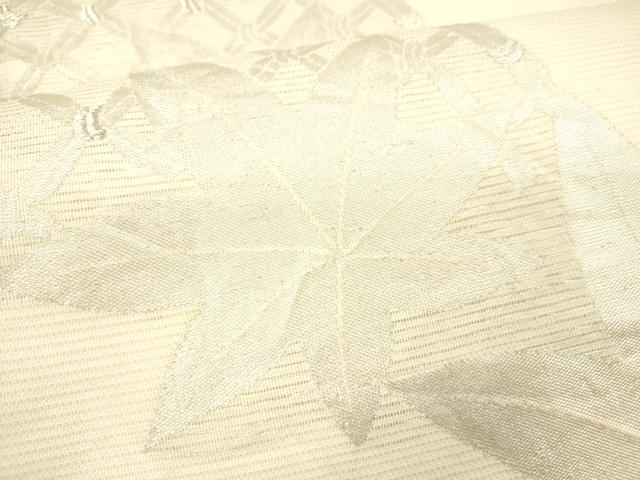 平和屋着物＊夏物 六通柄袋帯 籬舞葉文 銀糸 正絹 逸品 DABB3463cm