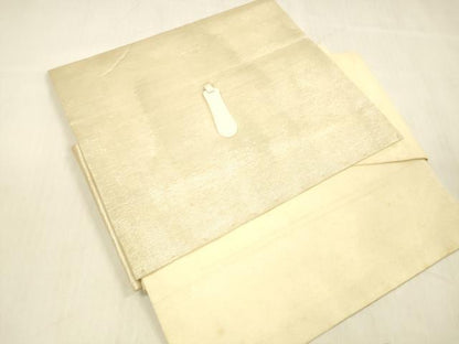 平和屋着物＊夏物 つけ帯 草花文 銀糸 引箔 正絹 逸品 DABB3465cm