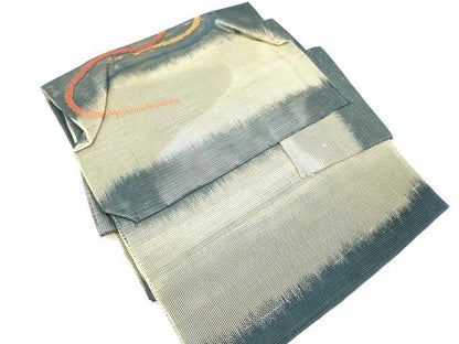 平和屋着物＊夏物 つけ帯 流水文 銀糸 正絹 逸品 DABB3466cm