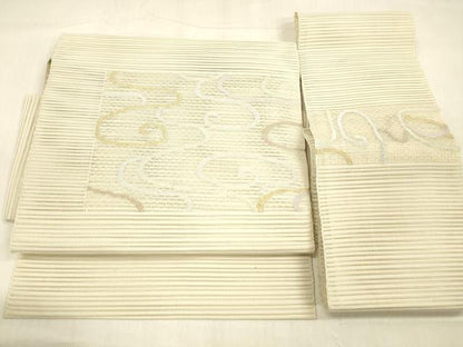 平和屋着物＊夏物 絽綴れ つけ帯 流水文 金糸 正絹 逸品 DABB3467cm