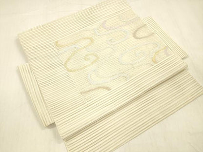 平和屋着物＊夏物 絽綴れ つけ帯 流水文 金糸 正絹 逸品 DABB3467cm