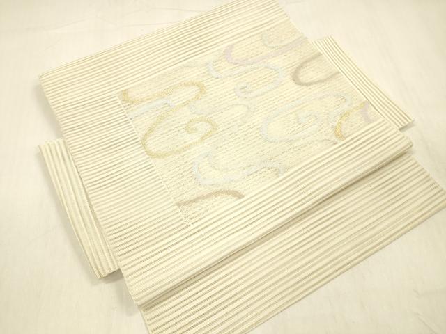 平和屋着物＊夏物 絽綴れ つけ帯 流水文 金糸 正絹 逸品 DABB3467cm