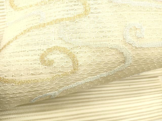 平和屋着物＊夏物 絽綴れ つけ帯 流水文 金糸 正絹 逸品 DABB3467cm