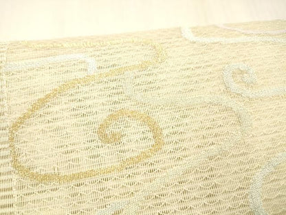 平和屋着物＊夏物 絽綴れ つけ帯 流水文 金糸 正絹 逸品 DABB3467cm