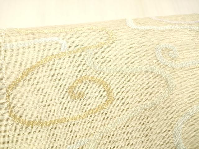 平和屋着物＊夏物 絽綴れ つけ帯 流水文 金糸 正絹 逸品 DABB3467cm