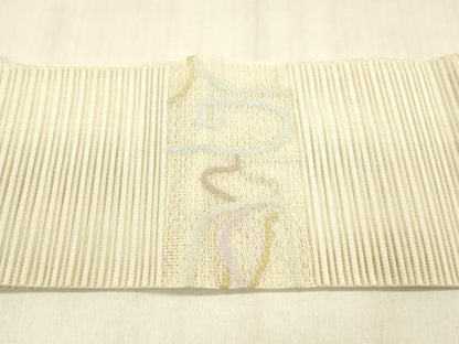 平和屋着物＊夏物 絽綴れ つけ帯 流水文 金糸 正絹 逸品 DABB3467cm