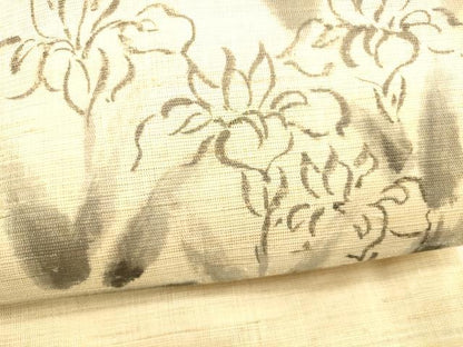 平和屋着物＊夏物 つけ帯 手描き 雛逸 菖蒲 杜若 麻 逸品 DABB3468cm