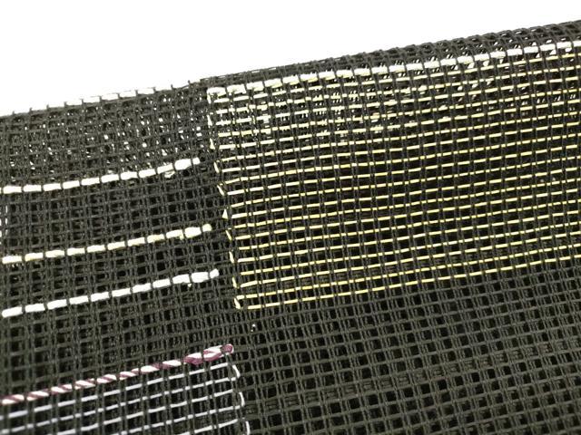平和屋着物＊夏物 つけ帯 横段文 黒地 正絹 逸品 DABB3470cm