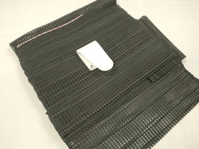 平和屋着物＊夏物 つけ帯 横段文 黒地 正絹 逸品 DABB3470cm