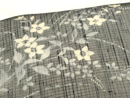 平和屋着物＊夏物　ワンタッチつけ帯　手描き　草花文　正絹　逸品　DABB3472cm