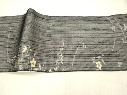 平和屋着物＊夏物　ワンタッチつけ帯　手描き　草花文　正絹　逸品　DABB3472cm