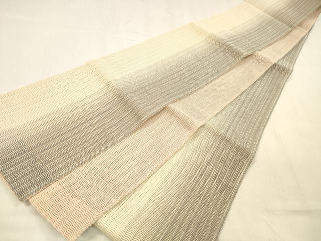 平和屋着物＊夏物 両面 半幅帯 間道 正絹 逸品 DABB3473cm