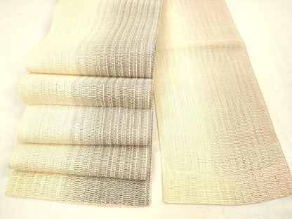 平和屋着物＊夏物 両面 半幅帯 間道 正絹 逸品 DABB3473cm