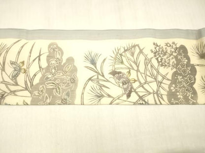平和屋着物＊夏物 九寸名古屋帯 紅型染 花蝶文 正絹 逸品 DABB3475cm