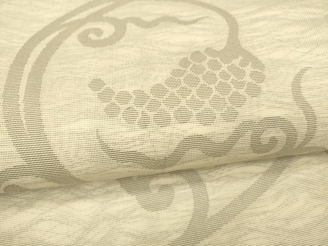 平和屋着物＊夏物　織物一筋名門　織悦　全通柄　本袋帯　葡萄蔦の葉文　正絹　逸品　DABB3480cm