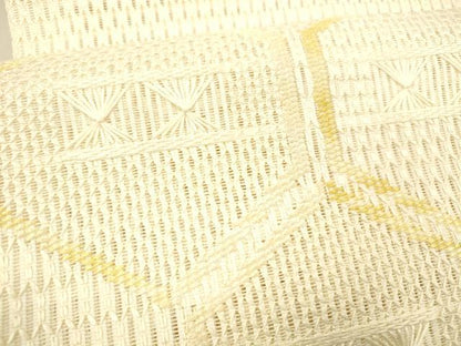 平和屋着物＊夏物 八寸名古屋帯 亀甲柄 正絹 逸品 DABB3484cm
