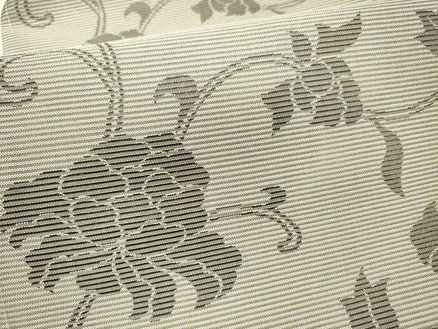 平和屋着物＊夏物 九寸名古屋帯 枝花文 正絹 逸品 DABB3489cm