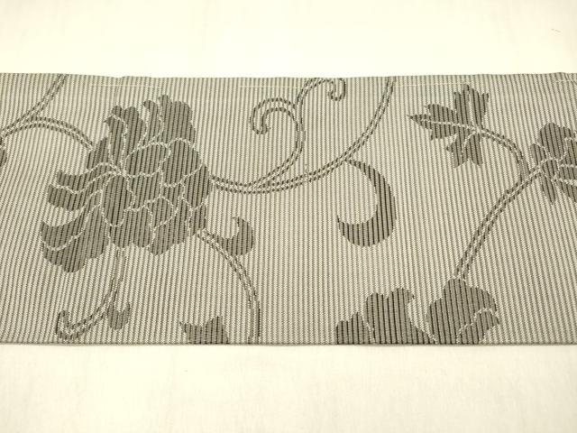 平和屋着物＊夏物 九寸名古屋帯 枝花文 正絹 逸品 DABB3489cm