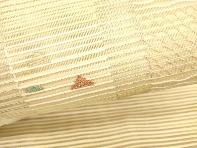 平和屋着物＊夏物 絽綴れ 八寸名古屋帯 抽象文様 金銀糸 正絹 逸品 DABB3490cm