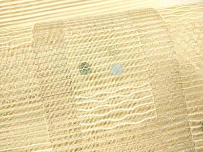 平和屋着物＊夏物 絽綴れ 八寸名古屋帯 抽象文様 金銀糸 正絹 逸品 DABB3490cm