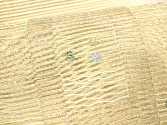 平和屋着物＊夏物 絽綴れ 八寸名古屋帯 抽象文様 金銀糸 正絹 逸品 DABB3490cm