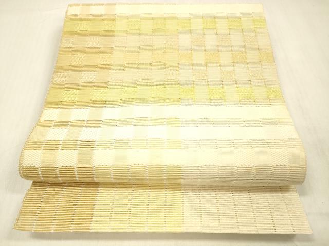 平和屋着物＊夏物 八寸名古屋帯 横段文 正絹 逸品 DABB3494cm