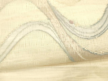 平和屋着物＊夏物 八寸名古屋帯 流水文 銀糸 正絹 逸品 DABB3496cm