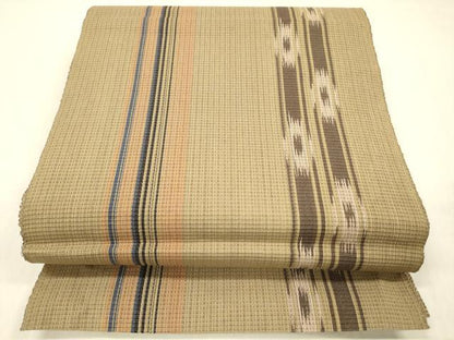 平和屋着物＊夏物　八寸名古屋帯　ミンサー柄　正絹　逸品　DABB3497cm