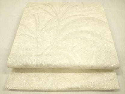 平和屋着物＊夏物 全通柄袋帯 草葉文 銀糸 正絹 逸品 DABB3498cm