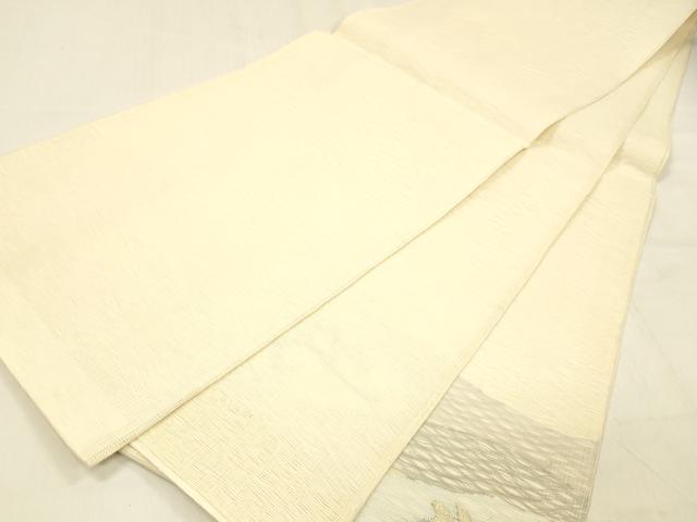 平和屋着物＊夏物 太鼓柄袋帯 枝花文 金銀糸 正絹 逸品 DABB3502cm
