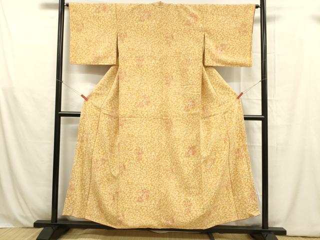 平和屋着物■上質な小紋 草花文 暈し染め 正絹 逸品 DABB3515cm