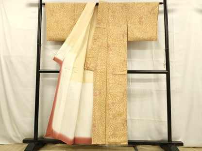 平和屋着物■上質な小紋 草花文 暈し染め 正絹 逸品 DABB3515cm