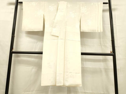 平和屋着物■長襦袢　袷　短冊草花地紋　生成り色　松坂屋扱い　正絹　逸品　DABB3529cm