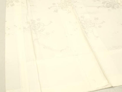 平和屋着物■長襦袢　袷　短冊草花地紋　生成り色　松坂屋扱い　正絹　逸品　DABB3529cm