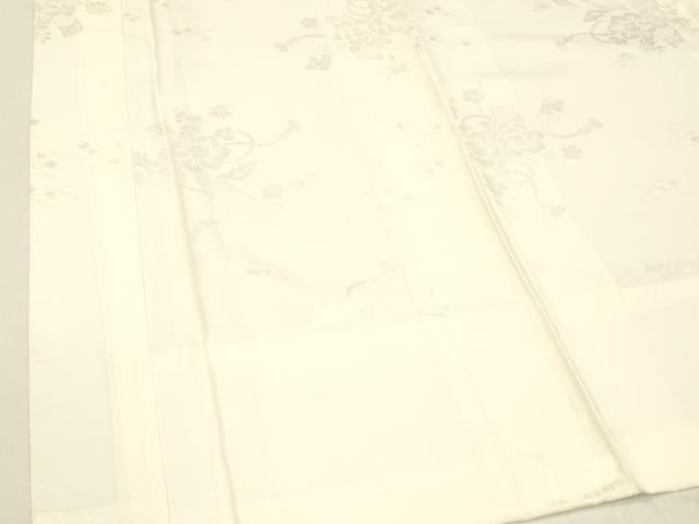 平和屋着物■長襦袢　袷　短冊草花地紋　生成り色　松坂屋扱い　正絹　逸品　DABB3529cm