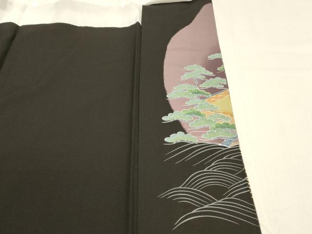平和屋着物■豪華黒留袖　鳳凰草花文　暈し染め　金彩　正絹　逸品　DABB3540cm