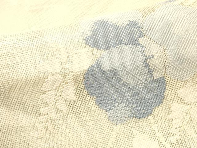 平和屋着物＊夏物 六通柄 本袋帯 流水枝葉文 銀糸 正絹 逸品 DABB3559cm