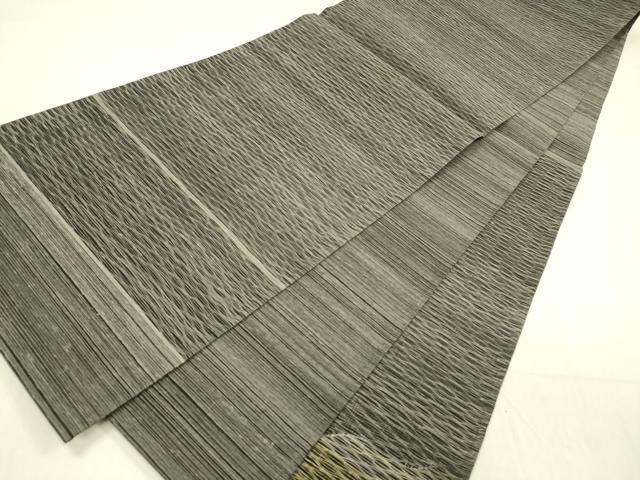 平和屋着物＊夏物 太鼓柄袋帯 枝花文 黒地 金銀糸 正絹 逸品 DABB3568cm