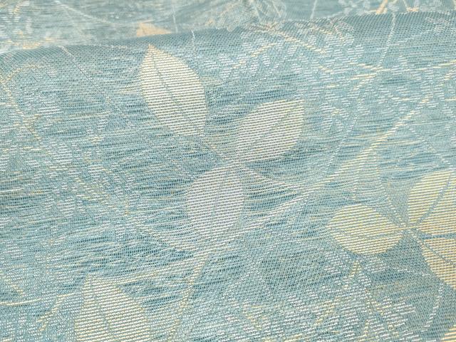 平和屋着物＊夏物 全通柄 本袋帯 枝葉文 金糸 正絹 逸品 DABB3569cm