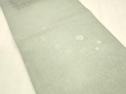 平和屋着物＊夏物 六通柄袋帯 流水花舟文 金銀糸 正絹 逸品 DABB3570cm