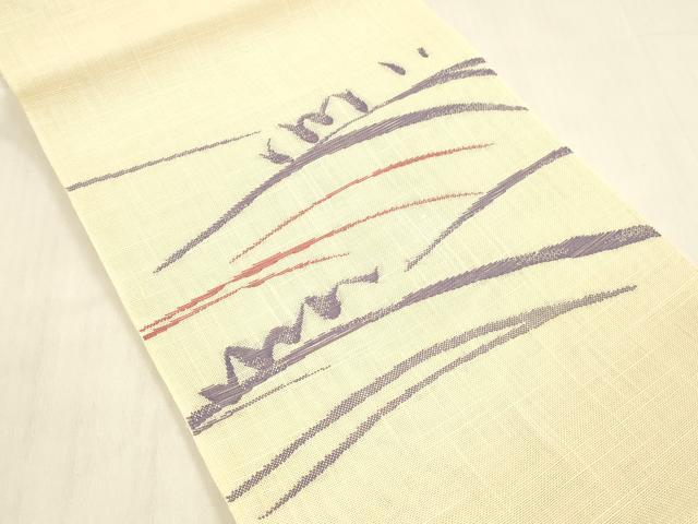 平和屋着物＊夏物 八寸名古屋帯 流水文 正絹 逸品 DABB3572cm
