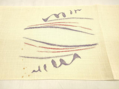 平和屋着物＊夏物 八寸名古屋帯 流水文 正絹 逸品 DABB3572cm