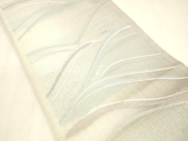 平和屋着物＊夏物 六通柄袋帯 流水文 銀糸 正絹 逸品 DABB3574cm