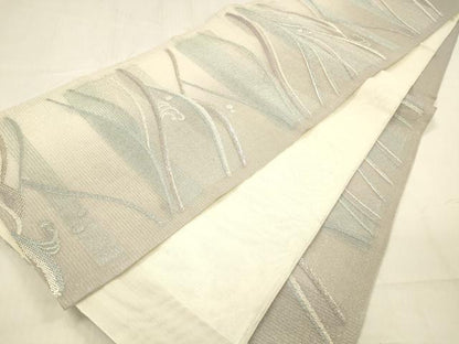 平和屋着物＊夏物 六通柄袋帯 流水文 銀糸 正絹 逸品 DABB3574cm